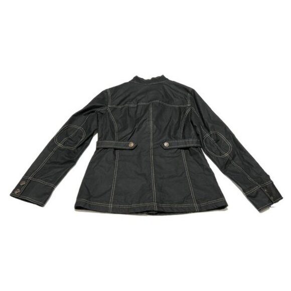 Boden Waxed Cotton Utility Jacket Black with white stitching, US 12 - Picture 5 of 5